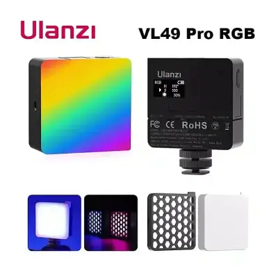 Ulanzi VL49 Pro 5W RGB LED Video Light Portable Pocket Mini on-Camera Fill Light